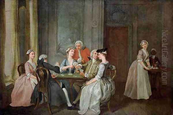 Playing at Quadrille Oil Painting by Francis Hayman