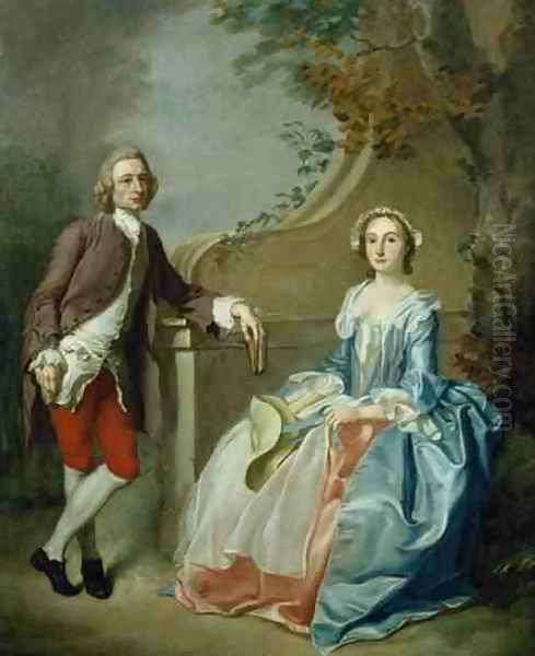 Portrait of a Gentleman and his Wife Oil Painting by Francis Hayman