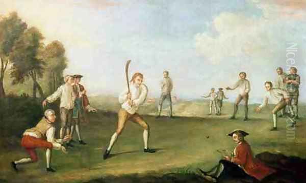 Cricket in the Artillery Ground Oil Painting by Francis Hayman