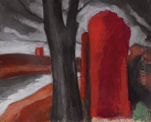 Soho Oil Painting by Oscar Bluemner