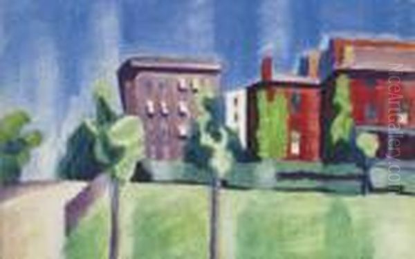 Washington Heights Oil Painting by Oscar Bluemner