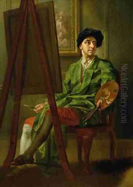 Portrait of the Artist at his Easel Oil Painting by Francis Hayman