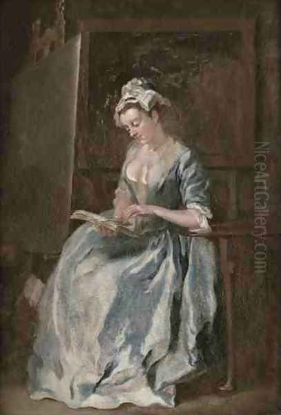 Portrait of a woman possibly the Artists wife Oil Painting by Francis Hayman