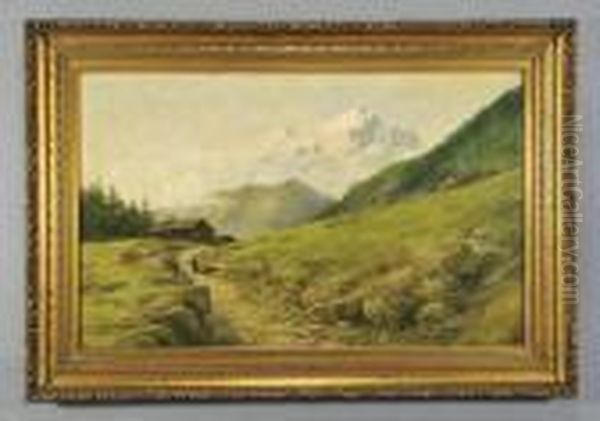 Paesaggio Montano Con Il Monte Rosa Oil Painting by Giacinto Bo