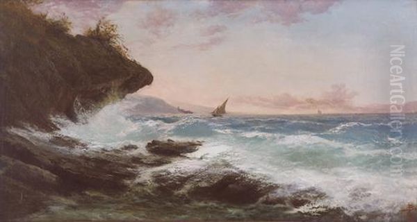 Mare In Burrasca Oil Painting by Giacinto Bo