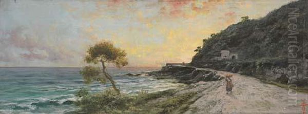 Promontorio Al Tramonto Oil Painting by Giacinto Bo