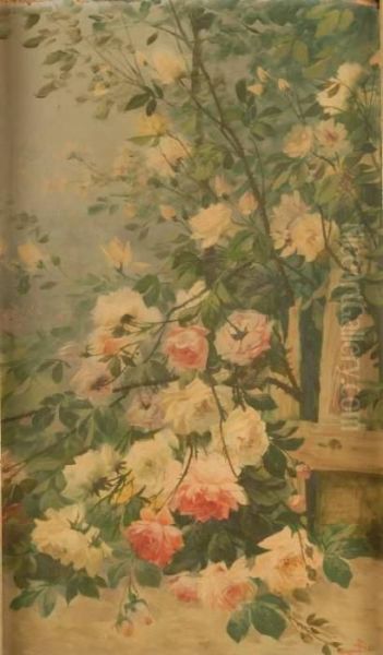 Composizione Di Rose Oil Painting by Giacinto Bo