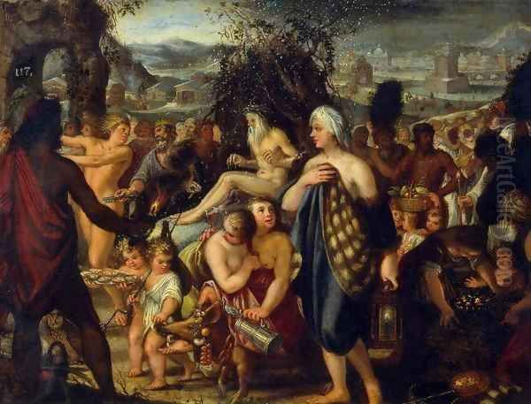 Allegory of Winter Oil Painting by Johann Heiss