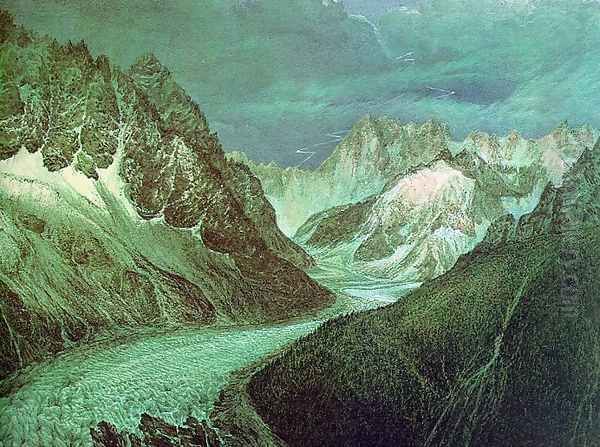 The Mer de Glace Glacier 1817 Oil Painting by John Scandrett Harford