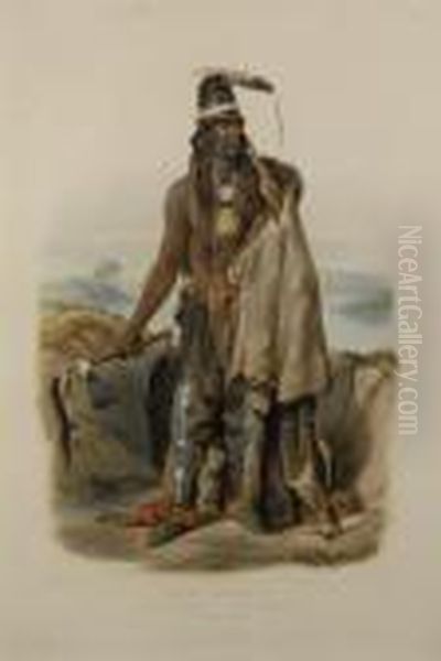 Abdih-hiddisch, A Minatarre Chief Oil Painting by Karl Bodmer