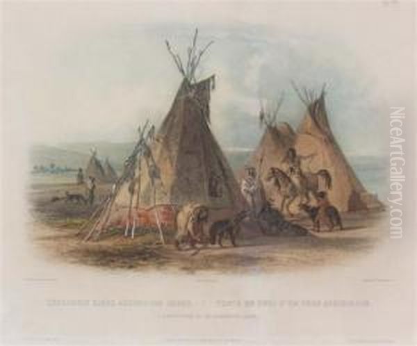 Lederzelt Eines Assiniboin Chefs Oil Painting by Karl Bodmer