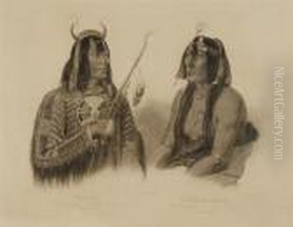 Noapeh And Pshidja-sahpa Oil Painting by Karl Bodmer