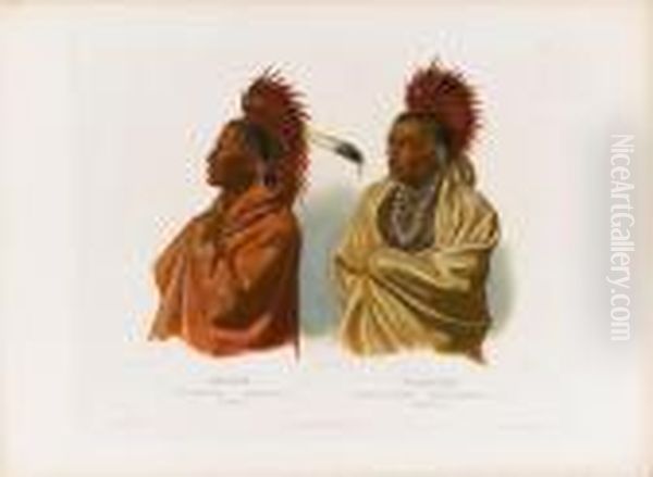 Massika, Saki Indian And Wakusasse, Musquakeindian Oil Painting by Karl Bodmer