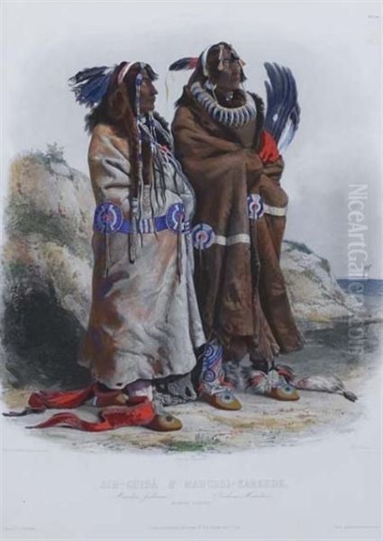 Sih-chida & Mahchsi Oil Painting by Karl Bodmer