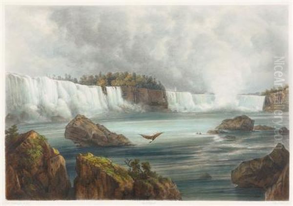 Niagara Falls Oil Painting by Karl Bodmer