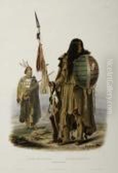 Assiniboin Indians. Tableau 32. Oil Painting by Karl Bodmer