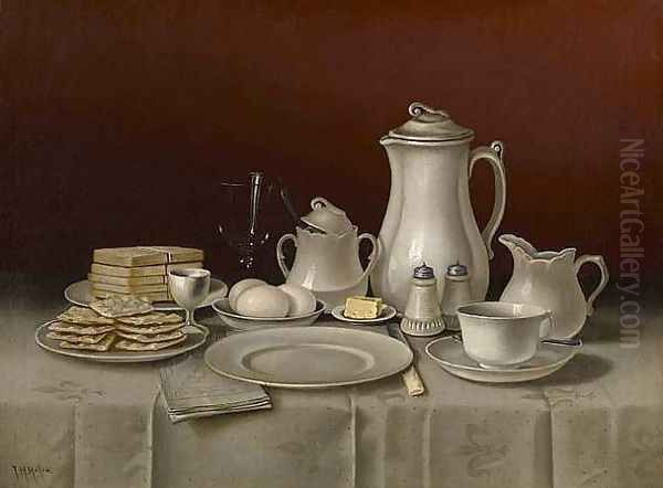 Still Life with Breakfast Setting Oil Painting by Thomas H. Hope