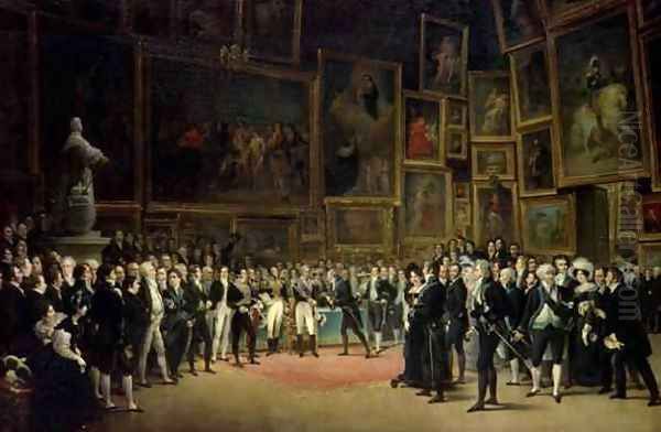 Charles X presenting awards to the artists at the end of the exhibition of 1824 Oil Painting by Francois - Joseph Heim