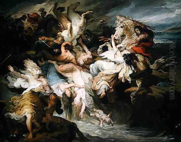 The Defeat of the Teutons and the Cimbri by Gaius Marius Oil Painting by Francois - Joseph Heim