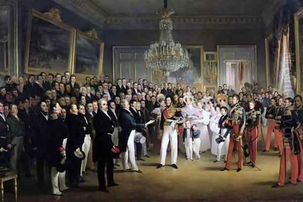 The Chamber of Deputies at the Palais Royal Summoning the Duke of Orleans Oil Painting by Francois - Joseph Heim