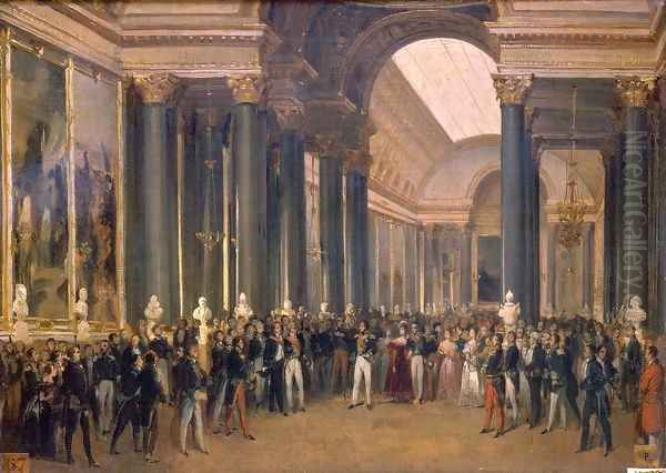 Louis-Philippe Opening the Galerie des Batailles, 10 June 1837 Oil Painting by Francois - Joseph Heim