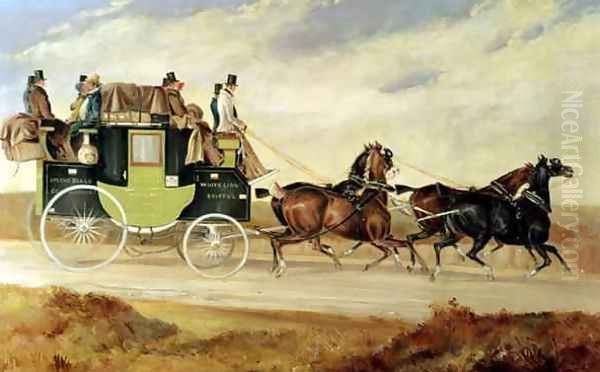 London to Bristol and Bath stage coach Oil Painting by Charles Cooper Henderson