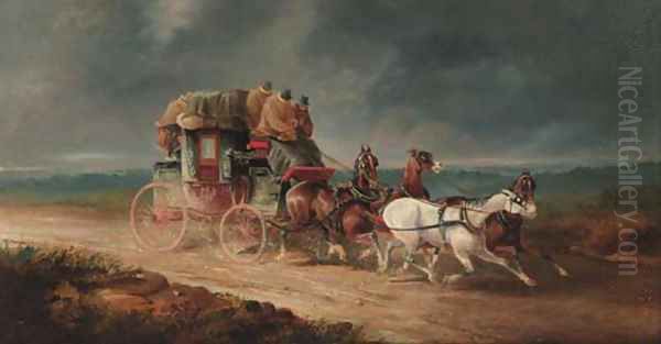 The Willy Linn to London Royal Mail Coach Oil Painting by Charles Cooper Henderson