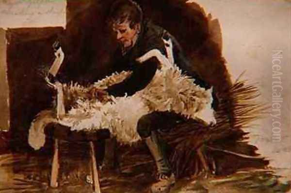 Major Gilpin Shearing a Sheep Oil Painting by John Harden