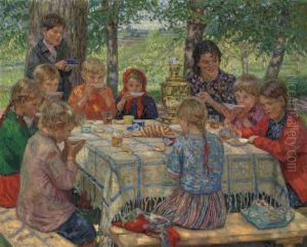 The Teacher's Name Day Oil Painting by Nikolai Petrovich Bogdanov-Belsky