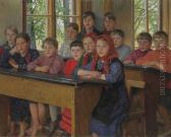 The Schoolroom Oil Painting by Nikolai Petrovich Bogdanov-Belsky