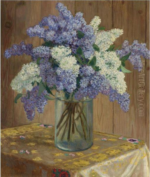 Still Life With Lilacs Oil Painting by Nikolai Petrovich Bogdanov-Belsky