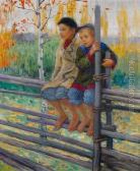 Best Friends Oil Painting by Nikolai Petrovich Bogdanov-Belsky