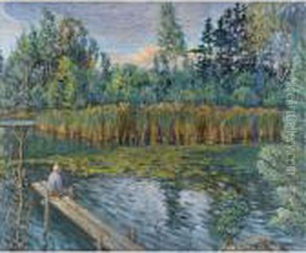 The Angler Oil Painting by Nikolai Petrovich Bogdanov-Belsky