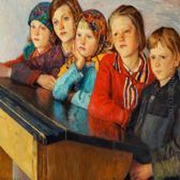 At School Oil Painting by Nikolai Petrovich Bogdanov-Belsky