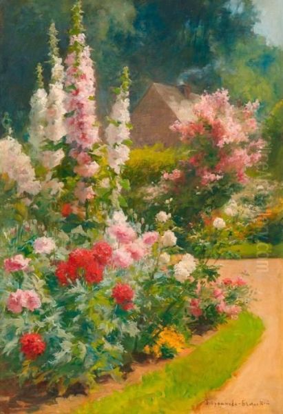 Flower Garden. Oil Painting by Nikolai Petrovich Bogdanov-Belsky