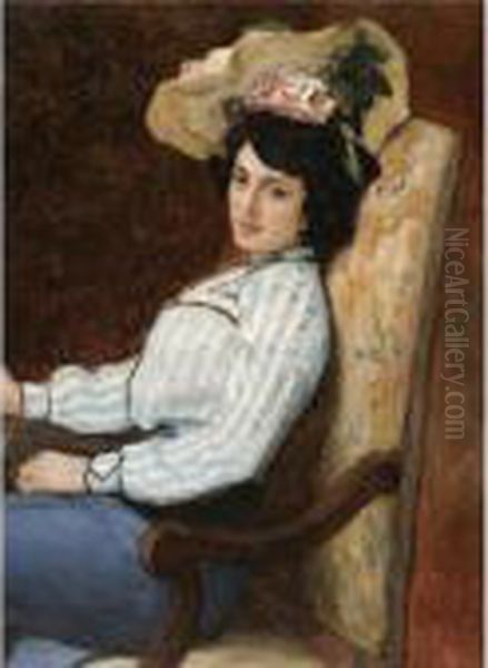 Portrait Of Maria Bauer-sorokoumovskaya Oil Painting by Nikolai Petrovich Bogdanov-Belsky