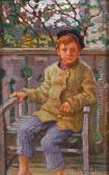 Little Boy On A Chair Oil Painting by Nikolai Petrovich Bogdanov-Belsky