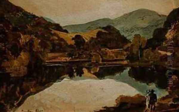 Brathay River near Hawkshead Cumbria Oil Painting by John Harden