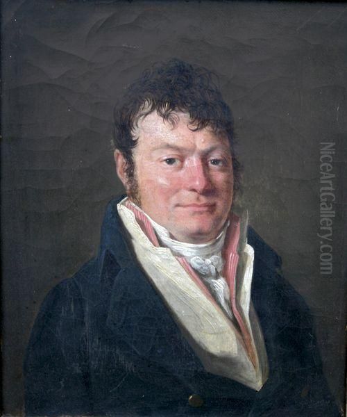 Portrait D'homme Au Gilet Rose Oil Painting by Louis Leopold Boilly