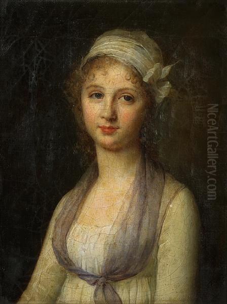 A Portrait Of A Young Woman Oil Painting by Louis Leopold Boilly