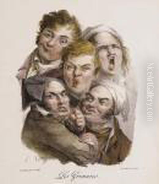 Les Grimaces Oil Painting by Louis Leopold Boilly