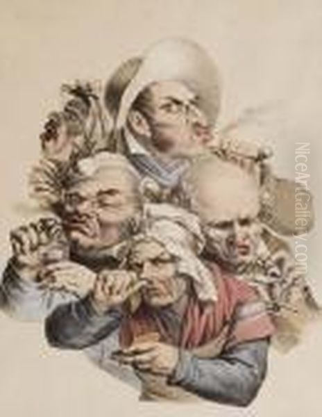 Les Fumeurs Et Les Priseurs Oil Painting by Louis Leopold Boilly