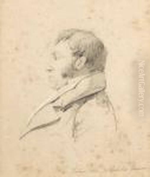 Portrait De Profil Du Docteur Felix Del'isle-sur-sorgues Oil Painting by Louis Leopold Boilly