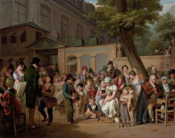 The Entrance To The Turkish Garden Cafe Oil Painting by Louis Leopold Boilly