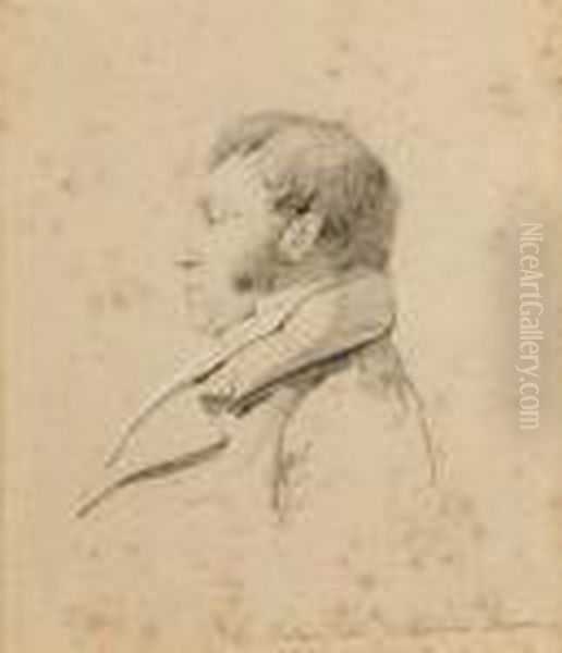 Portrait De Profil Du Docteur Felix De L'isle-sur-sorgues Oil Painting by Louis Leopold Boilly