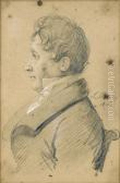 Portrait D'homme De Profil Oil Painting by Louis Leopold Boilly