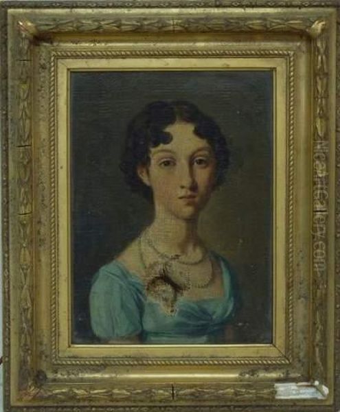 Portrait De Jeune Femme Oil Painting by Louis Leopold Boilly