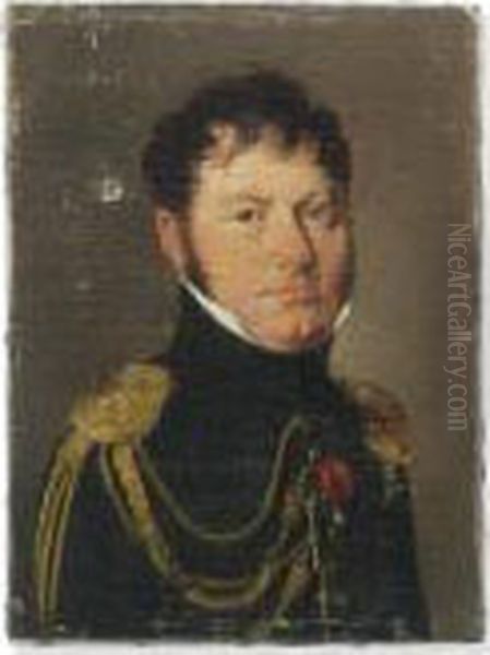 Portrait Of An Officer, Small-bust-length, Dressed In Uniform Oil Painting by Louis Leopold Boilly