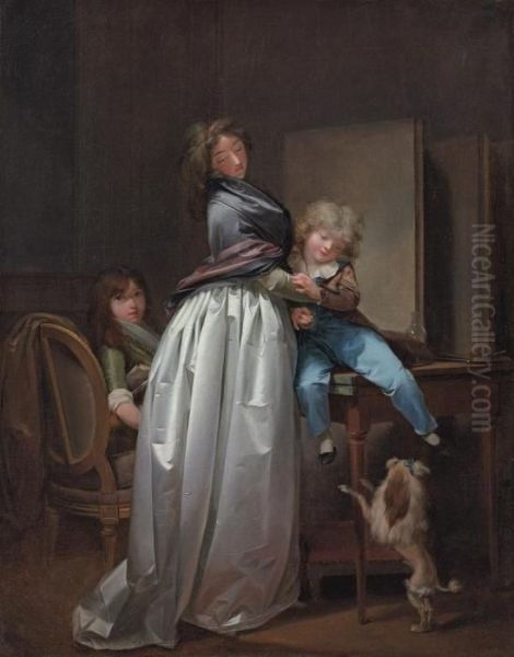 'la Jeune Mere' (the Young Mother) Oil Painting by Louis Leopold Boilly