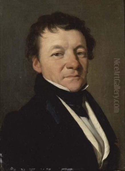 Portrait D'homme A La Cravate Noire, En Buste Oil Painting by Louis Leopold Boilly